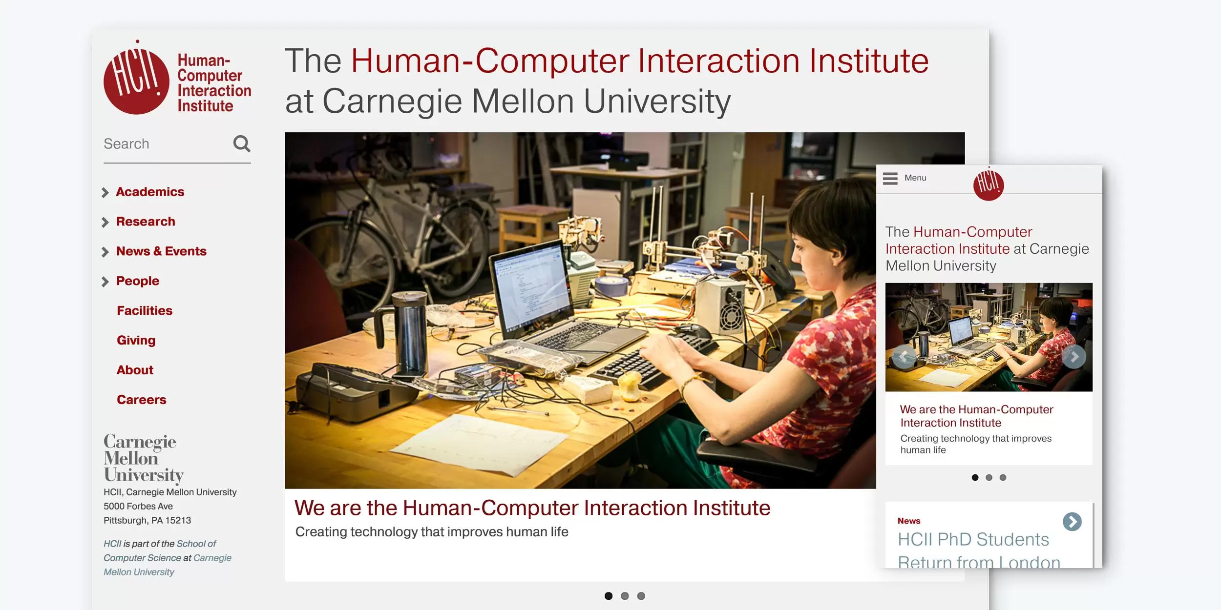 Computer History Institute website showing a display with vintage technology and computing artifacts.