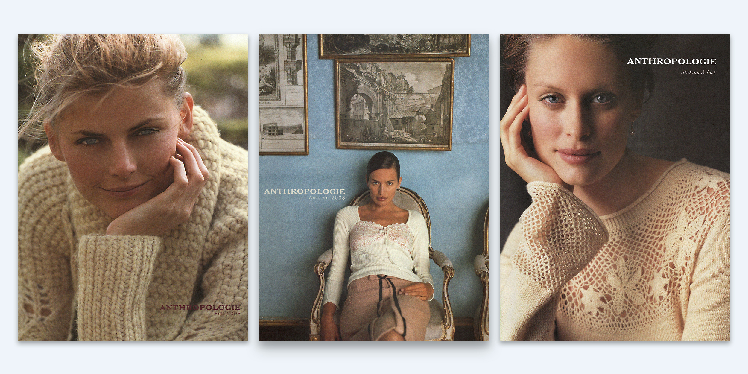 Three portrait photographs showing the same person in warm-toned, elegant settings.