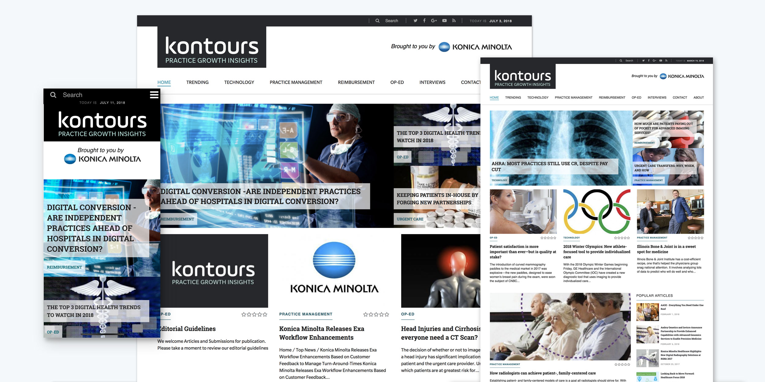 Multiple webpage layouts displaying Techzine.org articles and technology content in a grid format.