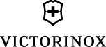 Black Victorinox logo with Swiss cross emblem above text.